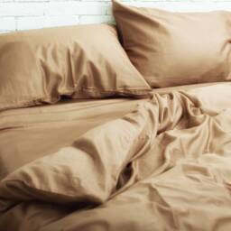 Cotton Sateen Duvet Cover Set in Beige. Cover + 2 Pillowcases. Twin Full Queen King Single Kingsingle Double Custom Bed Linen - thumbnail 3