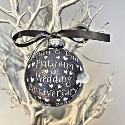 70Th Platinum Wedding Anniversary Gift, Ornament Christmas Bauble, 70 Years - thumbnail 4