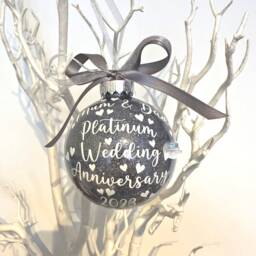 70Th Platinum Wedding Anniversary Gift, Ornament Christmas Bauble, 70 Years - thumbnail 1
