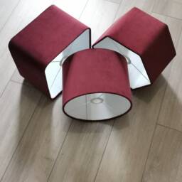 New Hq Modern Burgundy Soft Velvet Table & Ceiling Lamp Shade Pendant Multi Sizes & Drum, Hexagon, Rounded Square, Tapered - thumbnail 4