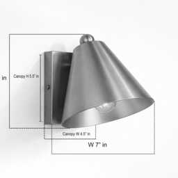 Wall Light in Antique Brass Color With Cone Shade, Modern Metal Sconce For Bedroom, Bedside, Hallway, Living Room & Home Decor - thumbnail 4