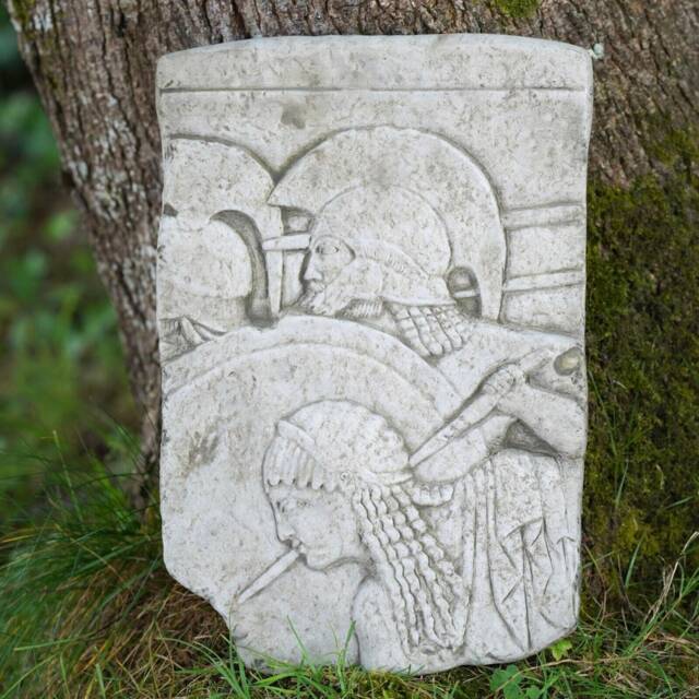 Greek Stone Hanging Plaque - Sparta Roman Grecian Outdoor Statue Decor Garden Ornament Classical Large Gift - image 1