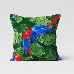 Toucan Pillow Cover, Peacock Feather Cushion Case, Wild Life Living Room Decoration, Jungle Home Decor, Botanical Bedroom Throw Top - thumbnail 3