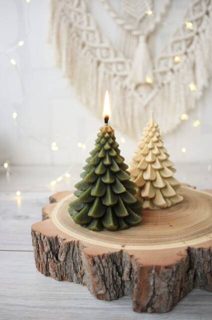 Christmas Tree Candle, Gift Decor, Housewarming Gift, Decorations, Beautiful & Home Decor - image 1