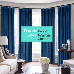 Velvet Drapes, Double Sided Winter Curtains, Extra Long Curtain, Sound Reducing Curtains, Insulated Drapes For Cold Homes - thumbnail 3