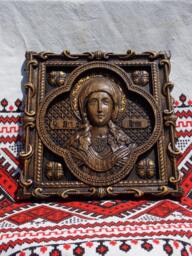 Saint Irene Wood Carving Handmade Religious Icon Personalized, Xs-Xxl, Tax Free - thumbnail 1