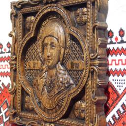 Saint Irene Wood Carving Handmade Religious Icon Personalized, Xs-Xxl, Tax Free - thumbnail 2