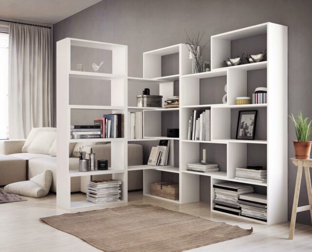 Geometric Room Divider Bookcase - Modern Open Shelving, Modular Partition - image 1