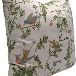 Cole & Sons Hummingbirds Tangerine & Olive On Blush Archive Decorative Cushion Cover Pillow Double Sided - thumbnail 3