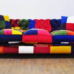 Chesterfield Patchwork Sofa - Rainbow - thumbnail 3