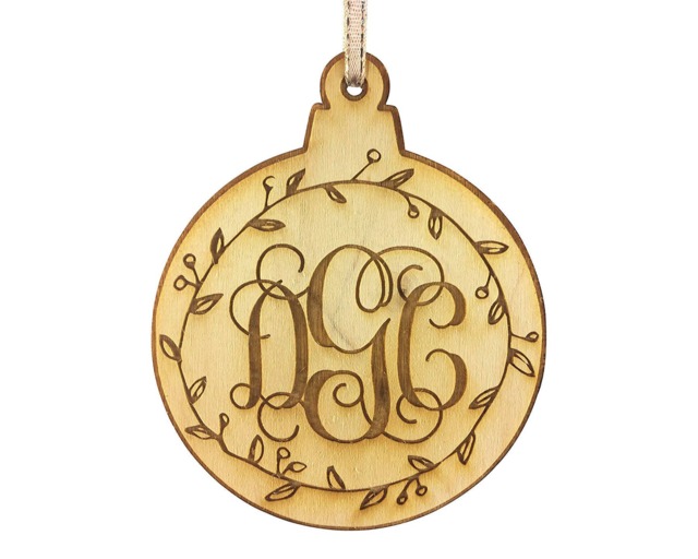 Monogram Our First Christmas Married Mr & Mrs Personalized Ornament - image 1