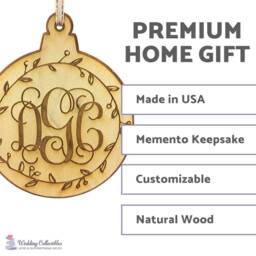 Monogram Our First Christmas Married Mr & Mrs Personalized Ornament - thumbnail 2