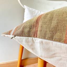 Brown Tribal Hemp Hand Woven Natural Dye Color Pillow Cover - thumbnail 3