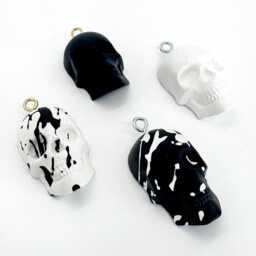 Set Of 4 Skull Christmas Tree Bauble Decorations Scandi Alternative Handmade Home Gift - thumbnail 3