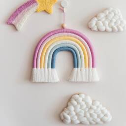 Punch Needle Shooting Star Rug, Tufted Nursery Wall Decor - thumbnail 2