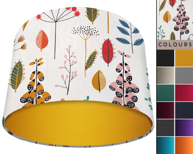 Floral Scandi Lampshade Modern Ceiling Or Table Light Shade - image 1