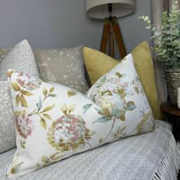 "Floral Lumbar Pillow Cover, Scatter Cushion Cover For Sofa Or Bed, Decorative Throw - Cotton Designer Fabric, 12"" X 20" - thumbnail 4
