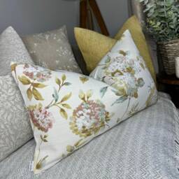 "Floral Lumbar Pillow Cover, Scatter Cushion Cover For Sofa Or Bed, Decorative Throw - Cotton Designer Fabric, 12"" X 20"