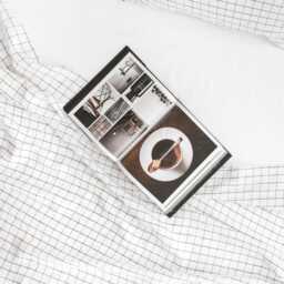 Charcoal Grid Linen Flat Sheet - Windowpane Check Bedding Stonewashed European Top Modern Minimalist Style Queen King Size - thumbnail 3