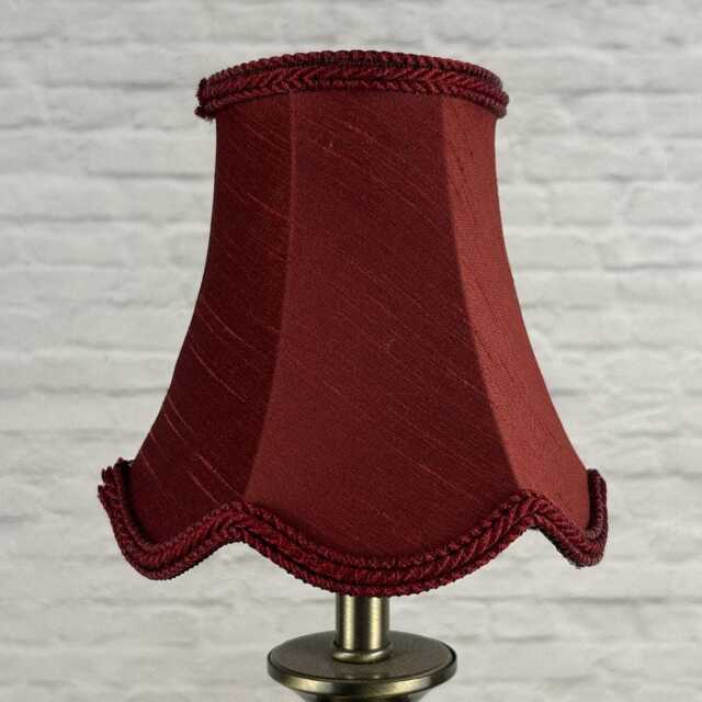 Ruby Scalloped Chandelier Lampshade, Faux Silk Candle Clip Shade - image 1