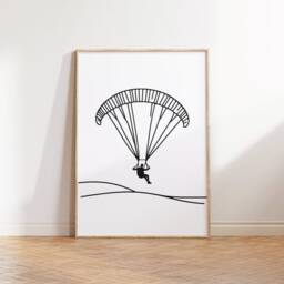 Paragliding Poster Print Set - 3 Prints - Wall Art Gifts Gliding Gift Definition Paraglider Decor Room Watercolour Artwork - thumbnail 3