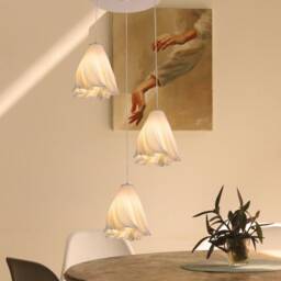 3D Printed Hanging Pendant Lamp, Kitchen Dining Table Decorative Woman Day Gift, Mid Century Lightning - thumbnail 2