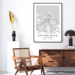 Edinburgh Map Art Print Download - City Poster Street Printable Modern Custom Wall - thumbnail 2