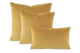 Mustard Yellow Gold Velvet Cushion Cover - Size Choice, Matt Square & Lumbar Pillows