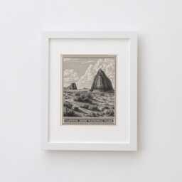 Capitol Reef National Park Lithograph Style Print - Vintage Utah Archival Matte Fine Art Print. Cathedral Valley Castle Desert Gift - thumbnail 3