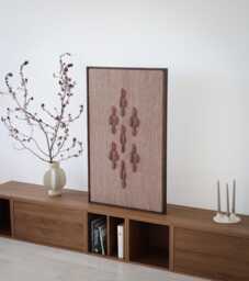 Large Framed Wool Tapestry - Japandi Boho Wabi Sabi Wall Art Handwoven Decoration Handmade Viii Bronze