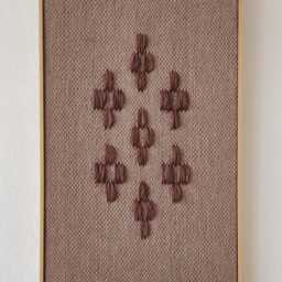 Large Framed Wool Tapestry - Japandi Boho Wabi Sabi Wall Art Handwoven Decoration Handmade Viii Bronze - thumbnail 4