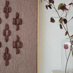 Large Framed Wool Tapestry - Japandi Boho Wabi Sabi Wall Art Handwoven Decoration Handmade Viii Bronze - thumbnail 3
