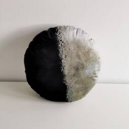 Full Moon Pillow Velvet Round Cushion, Boho Decor - 14.6 - thumbnail 4
