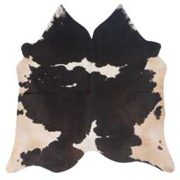 Elegant Medium Cowhide Rug - Dark Brown & White Hair-On Leather For Contemporary Charm - thumbnail 1