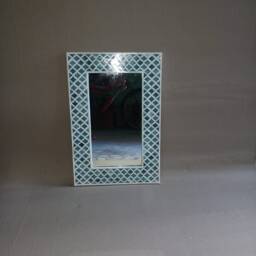 Bone Inlay Moroccan Pattern Green Mirror Frame With Complimentary - thumbnail 3