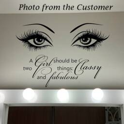 Quote Wall Vinyl Decal - Stickers Eye Decals Murals For Girl Room Beauty Salon Art Decor Make Up Sm94 - thumbnail 2