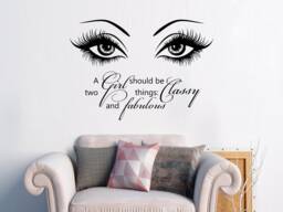 Quote Wall Vinyl Decal - Stickers Eye Decals Murals For Girl Room Beauty Salon Art Decor Make Up Sm94 - thumbnail 1