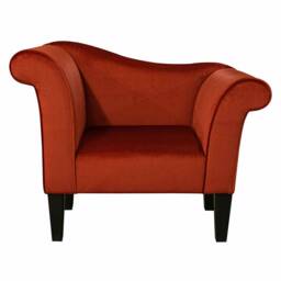 Handmade Orange Velvet Chaise Chair - Bedroom Accent Designer British Bespoke Made - thumbnail 2