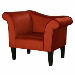 Handmade Orange Velvet Chaise Chair - Bedroom Accent Designer British Bespoke Made