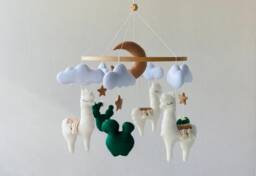 Llama Mobile, Crib Felt Nursery Alpaca Baby Mobile Boy, Boho Nursery, Girl, Shower Gift, New Born Present - thumbnail 1