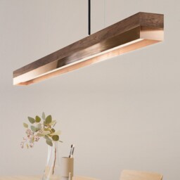 Pendant Lamp - Walnut & Copper Dining Room Gantlights Led - thumbnail 3