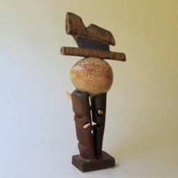 First Born Abstract Sculpture Of Egg On Two Stilts Helene Fielder - thumbnail 4