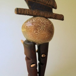 First Born Abstract Sculpture Of Egg On Two Stilts Helene Fielder - thumbnail 2