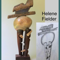 First Born Abstract Sculpture Of Egg On Two Stilts Helene Fielder - thumbnail 3