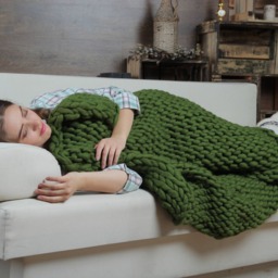 Final Sale Ready To Ship Chunky Knit Blanket Throw Merino Wool Super Yarn - thumbnail 3