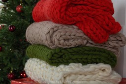 Final Sale Ready To Ship Chunky Knit Blanket Throw Merino Wool Super Yarn