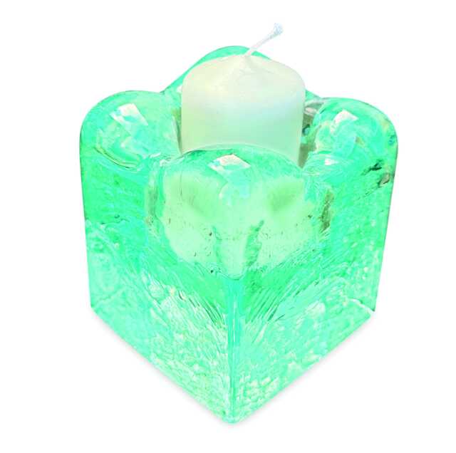 Ice Cube Tea Light Holder 8x8, Recycled Glass Candle - image 1
