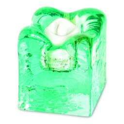Ice Cube Tea Light Holder 8x8, Recycled Glass Candle - thumbnail 2