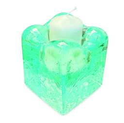 Ice Cube Tea Light Holder 8x8, Recycled Glass Candle - thumbnail 1