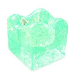 Ice Cube Tea Light Holder 8x8, Recycled Glass Candle - thumbnail 3